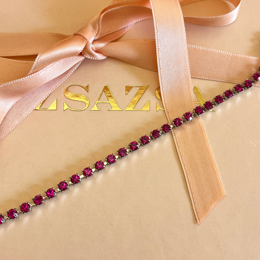 Fuchsia Swarovski crystals bracelet