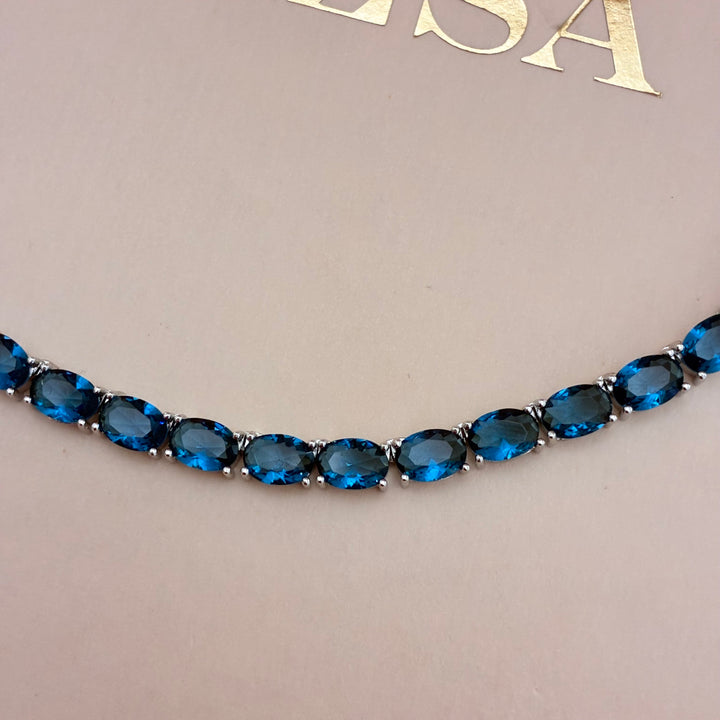 Snake navy blue zircone set