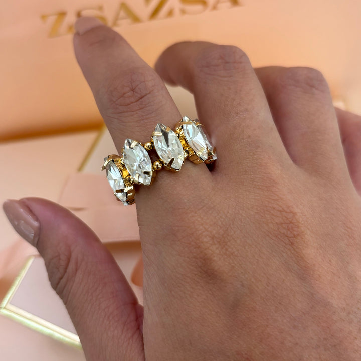 Marquise gold ring
