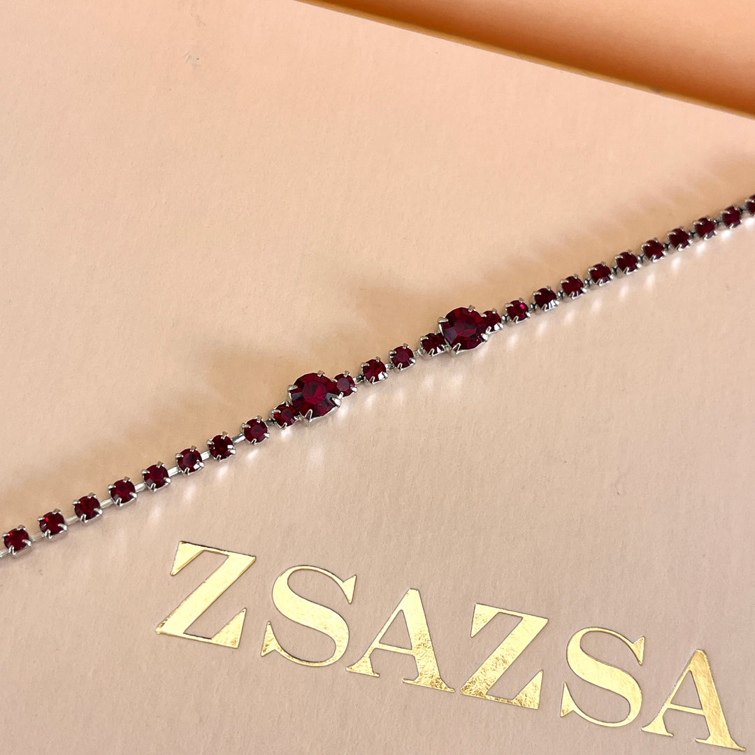 Dark red preciosa crystals bracelet