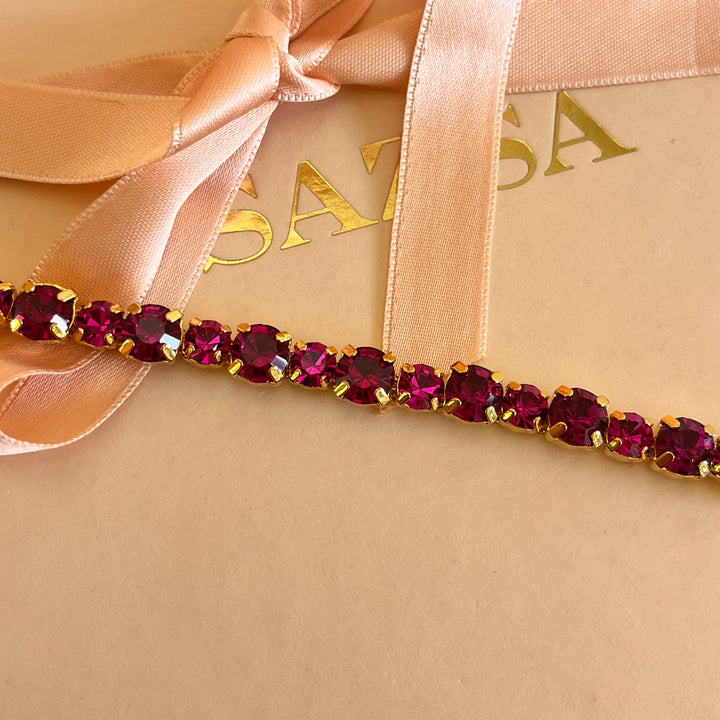 Fuchsia preciosa crystals bracelet