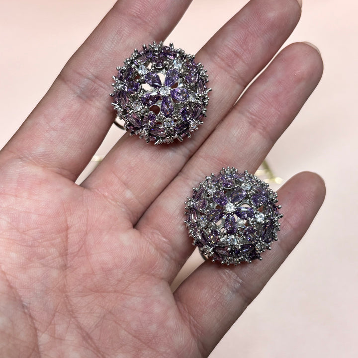 Flower zircone silver set