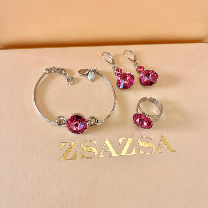 Pink Swarovski crystals set