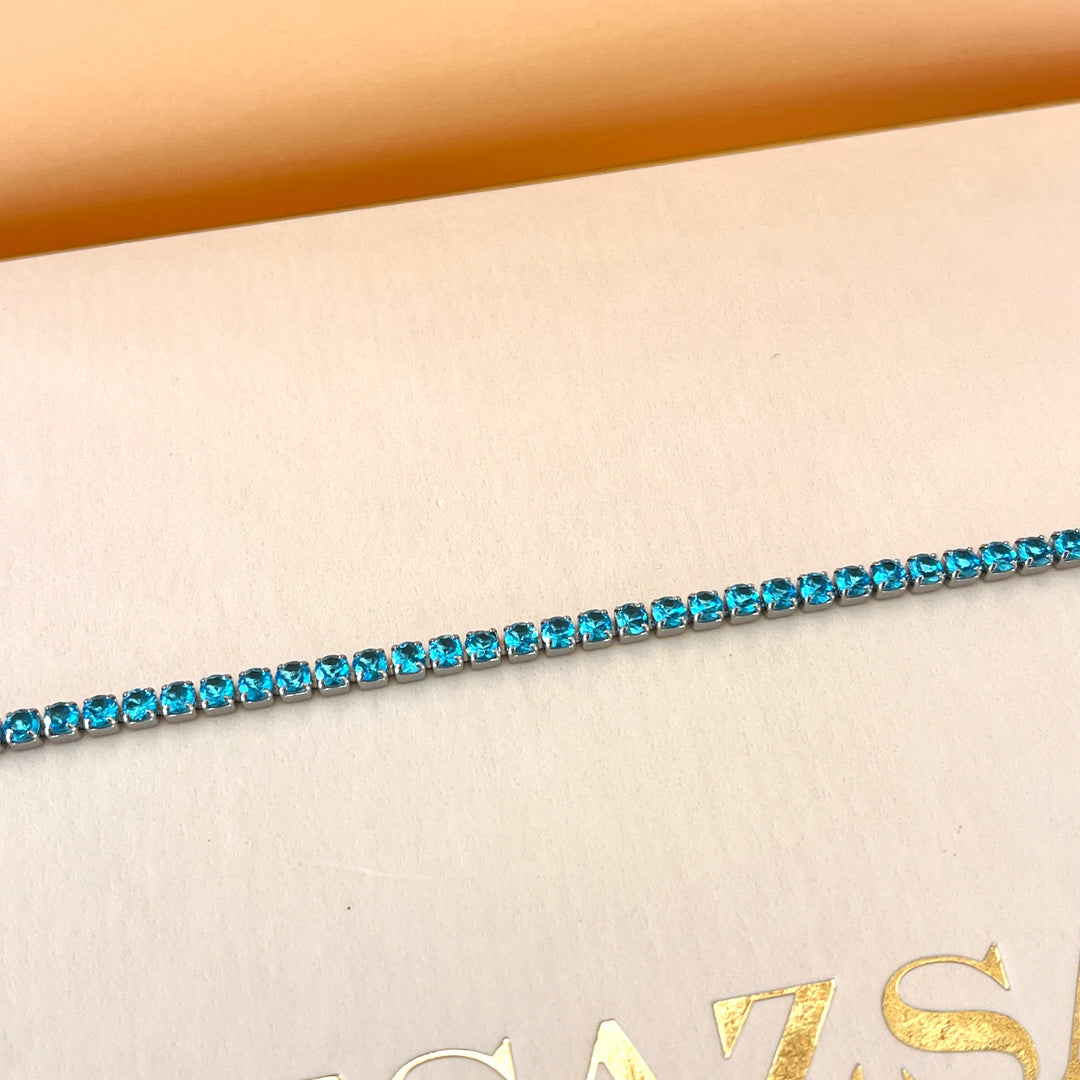 Turquoise tennis zircone bracelet