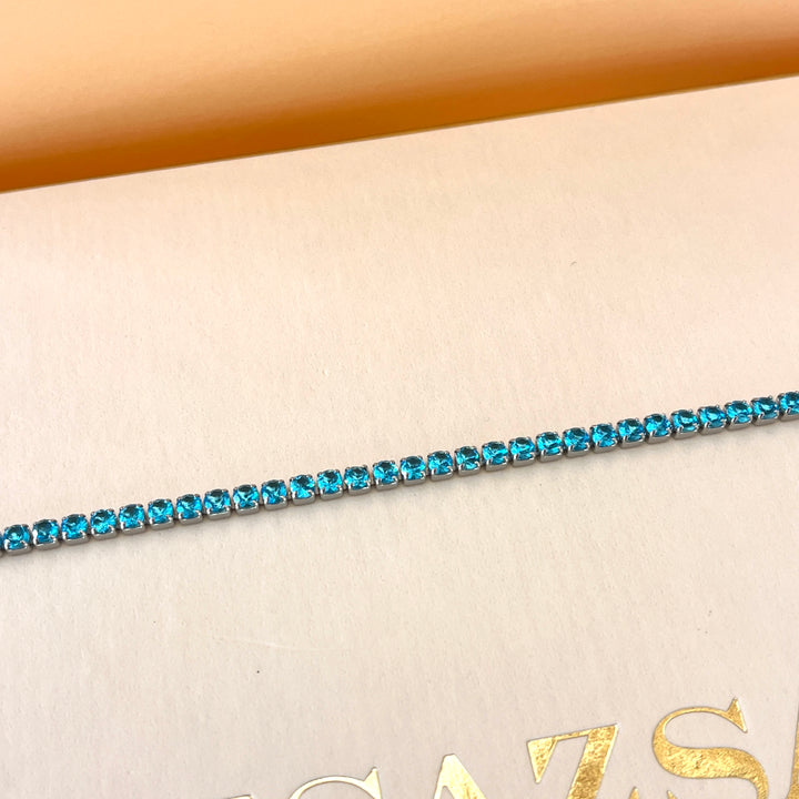 Turquoise tennis zircone bracelet