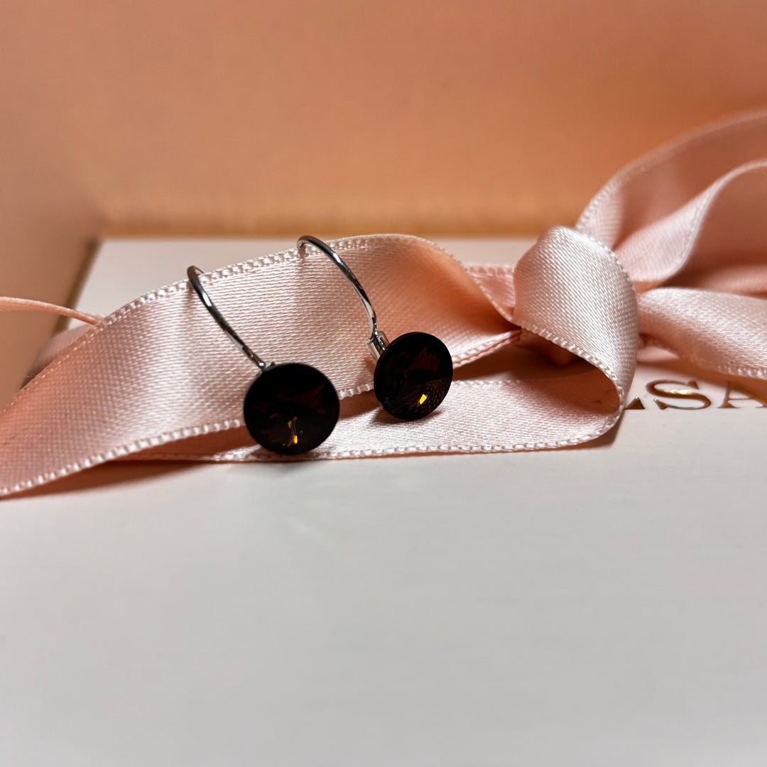 Basic brown rhinestone hooks