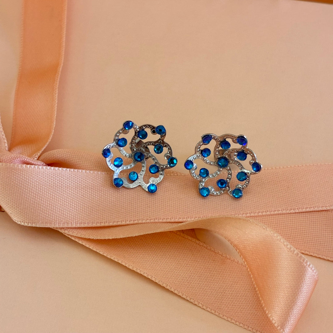 Handmade royal blue silver set