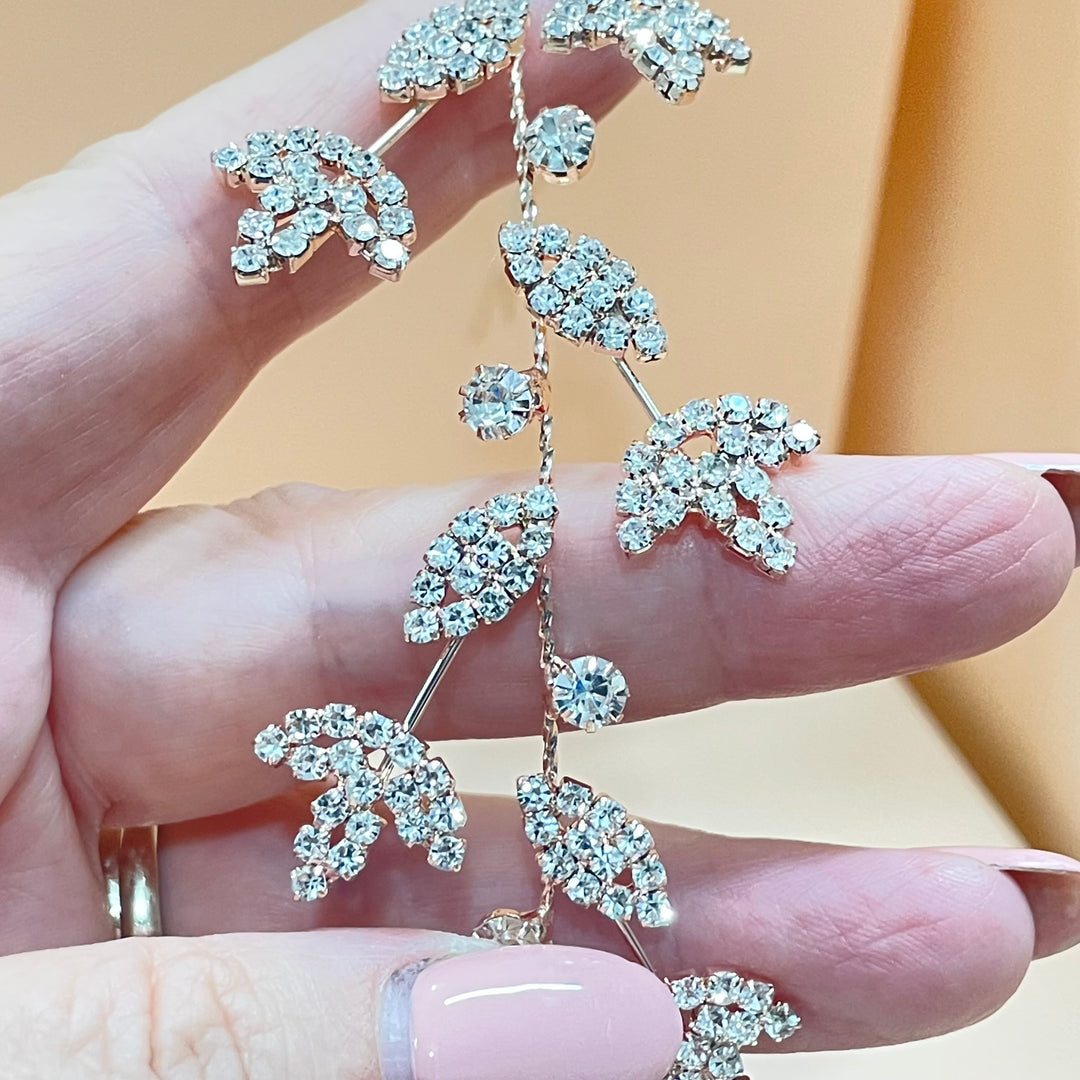 Rose gold 3 leaf headpiece