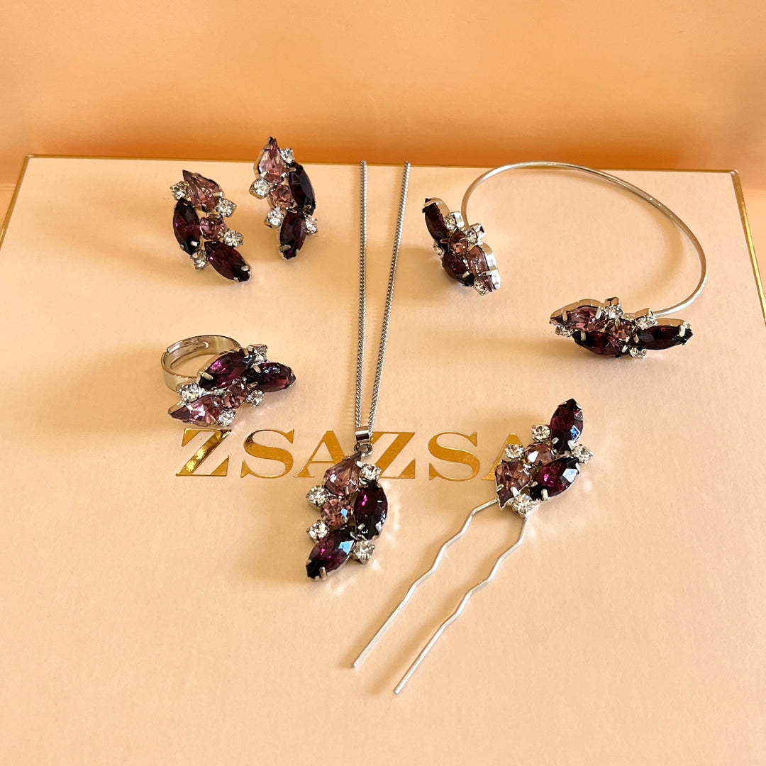 Purple preciosa crystals set