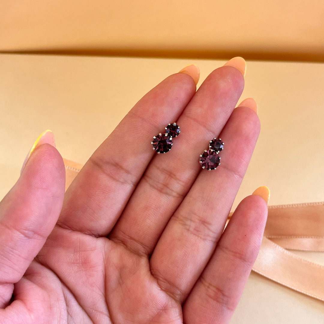 Purple preciosa crystals studs