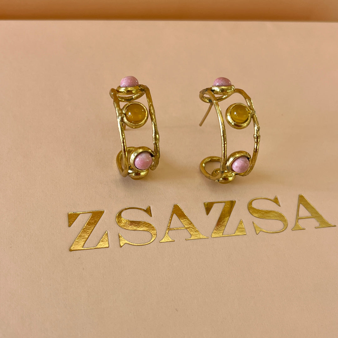 Yellow and light pink handmade set