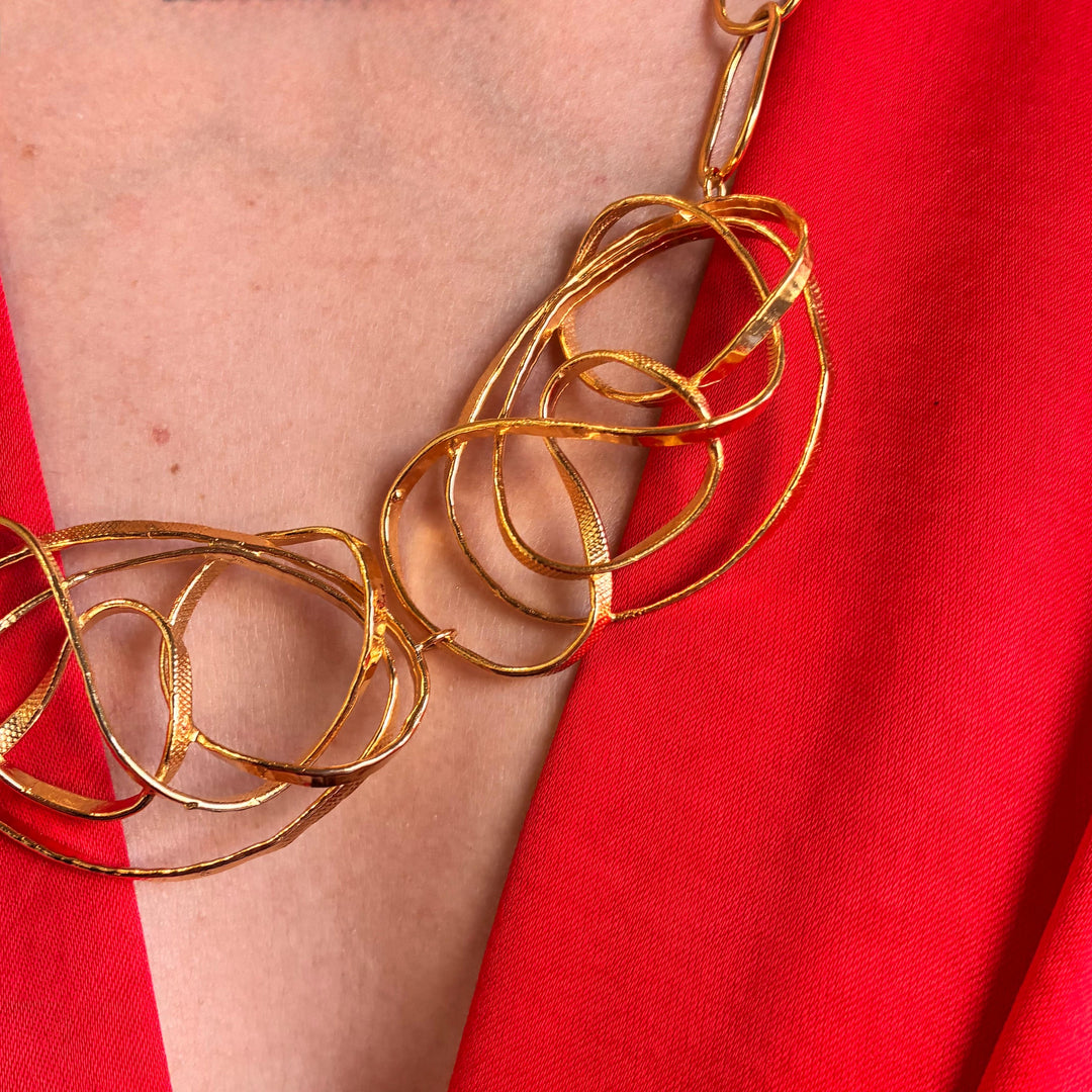 Twisted gold handmade set