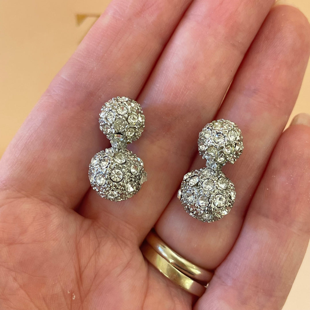 Grey pearls and rhinestone set