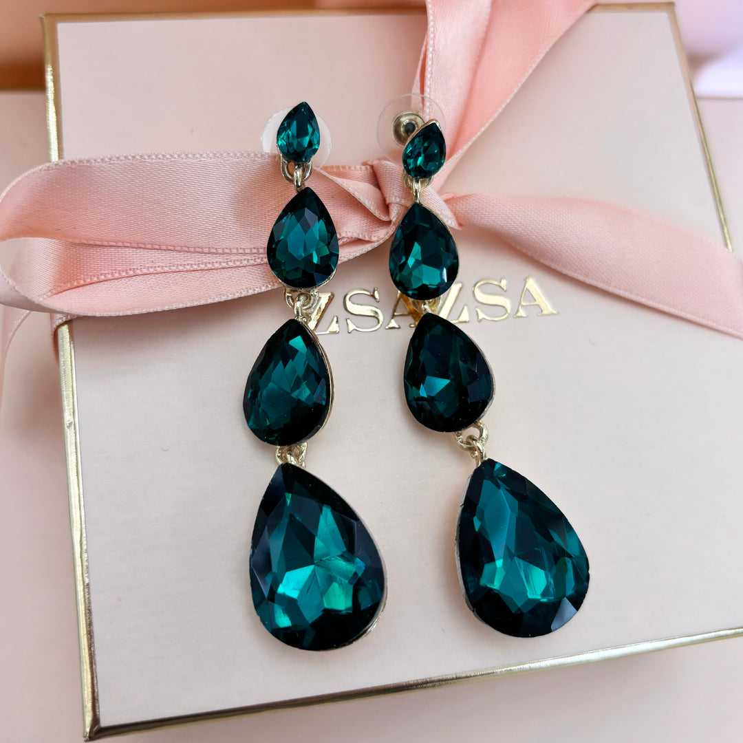Dark green Teardrop Earrings