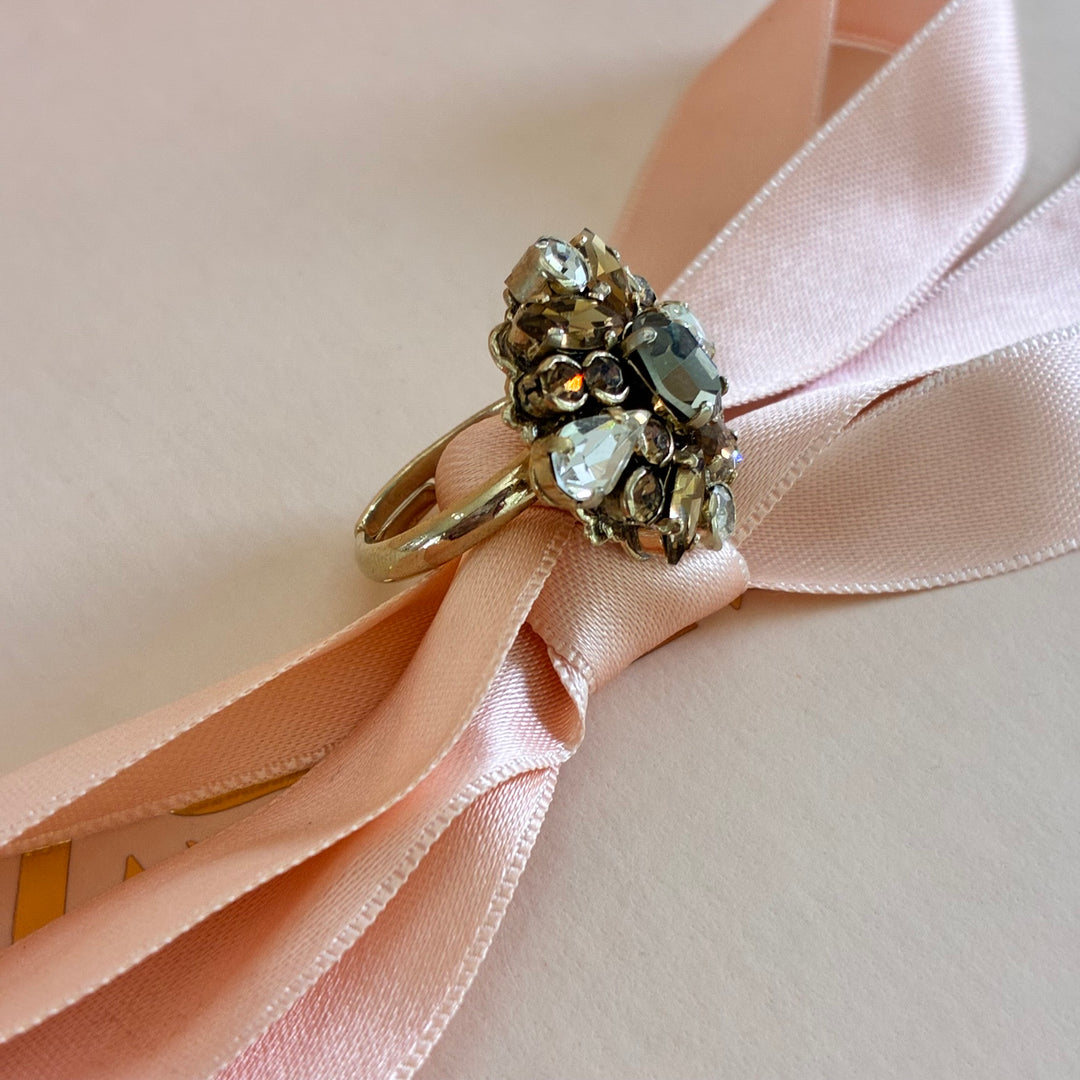 Marquise Brown and bronze Swarovski crystals ring