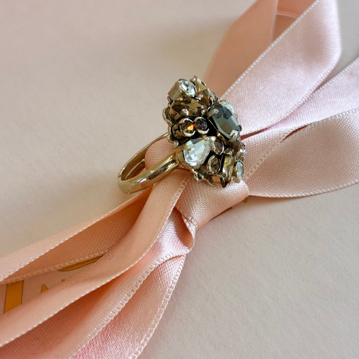 Marquise Brown and bronze Swarovski crystals ring