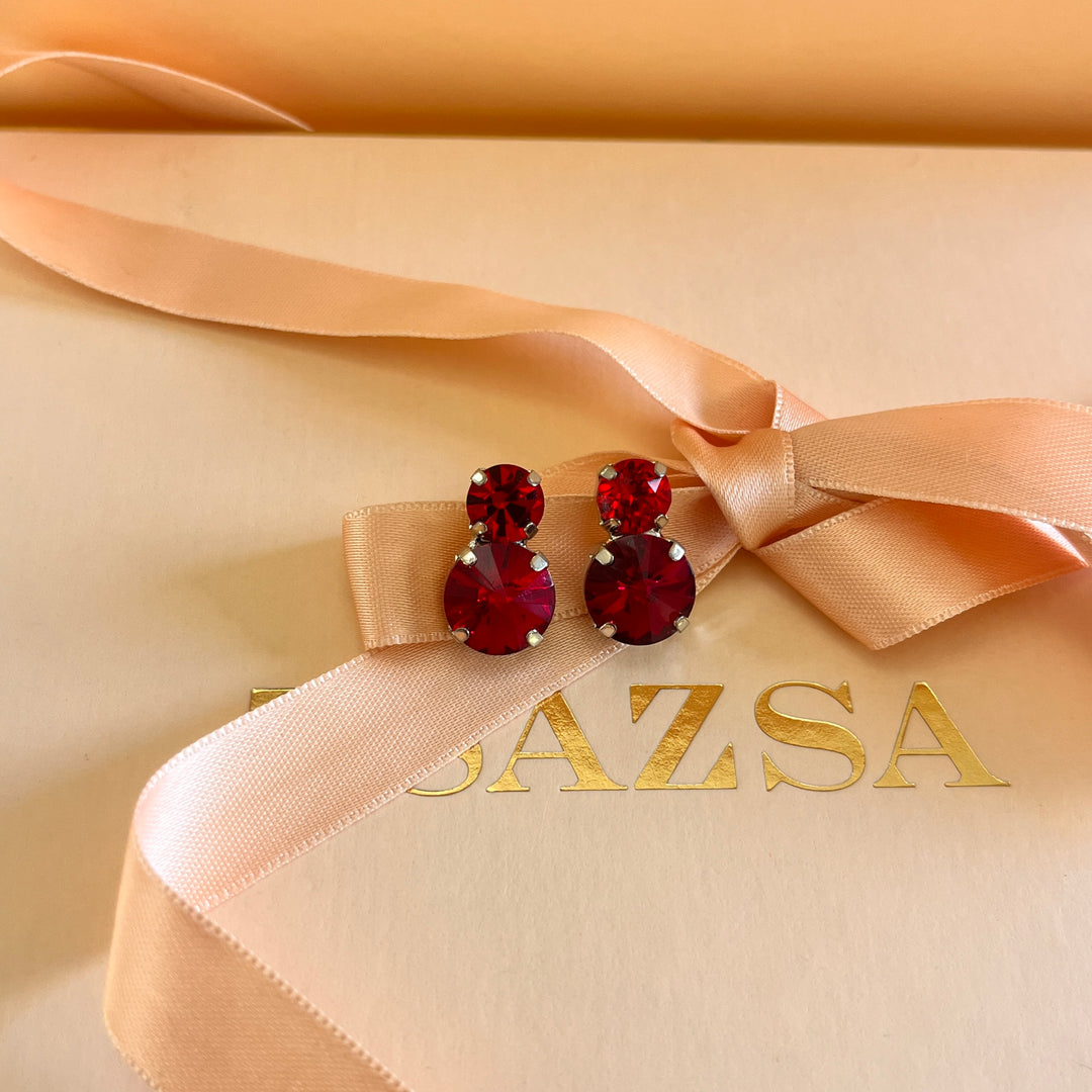Red Swarovski Crystal studs
