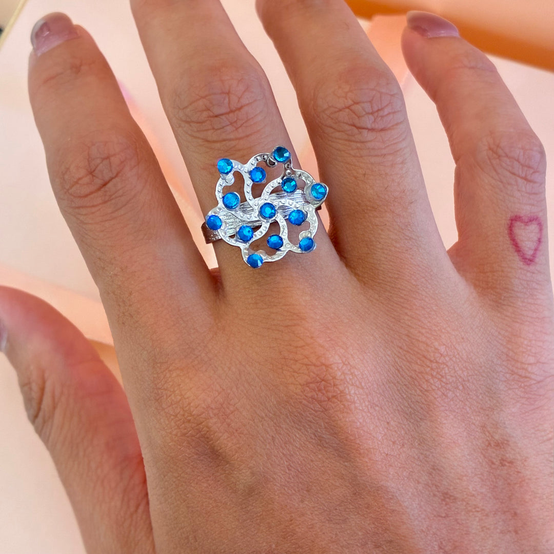 Handmade royal blue silver set