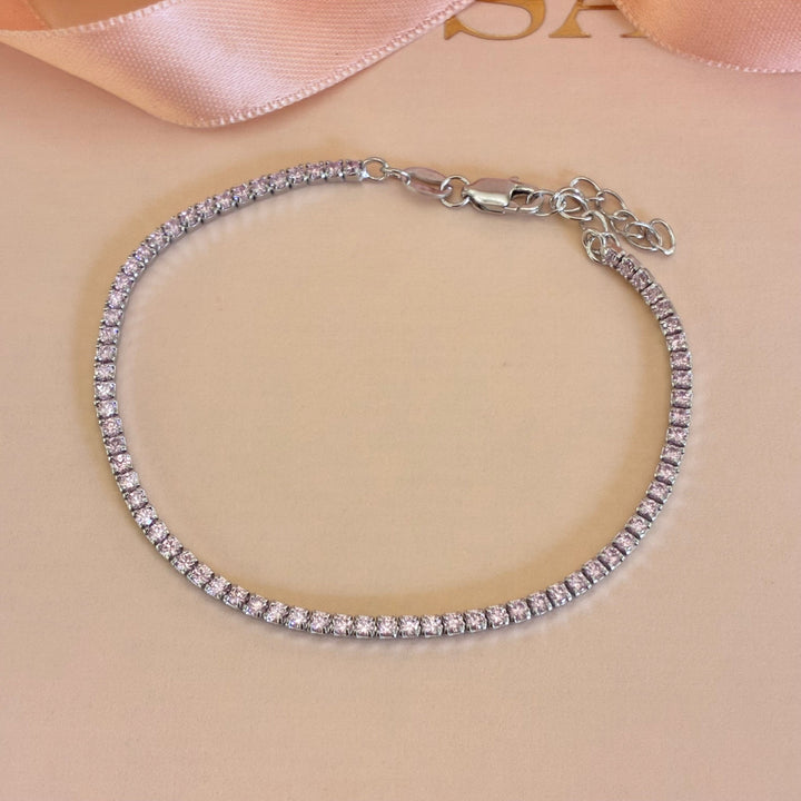 Light pink sterling silver bracelet