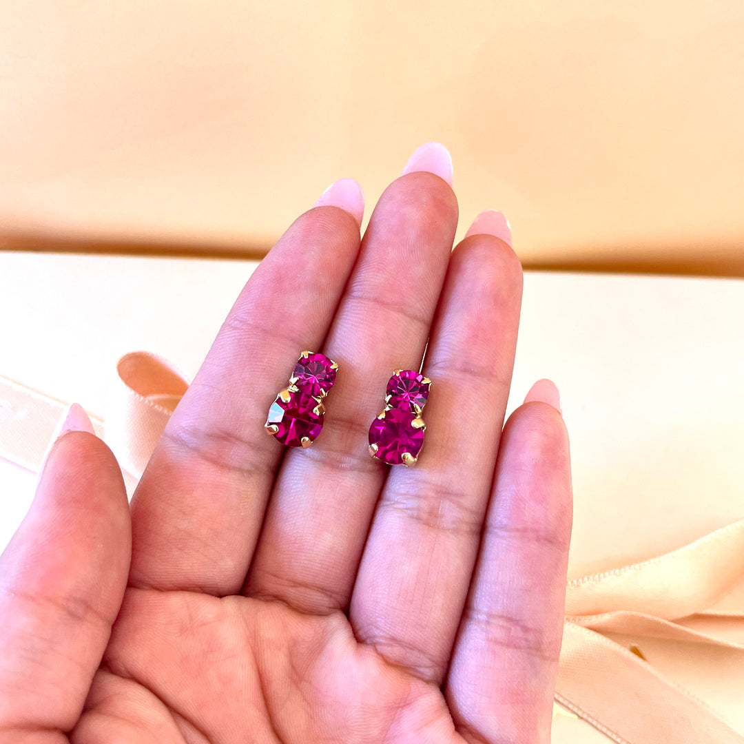 Fuchsia Swarovski crystals set
