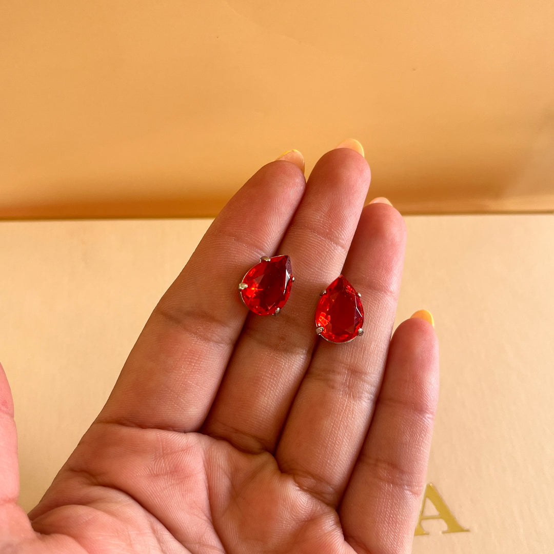 Red teardrop Swarovski Crystals set