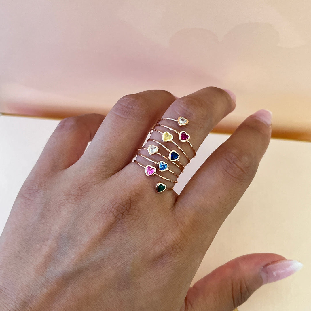 Twisted multicolur zircone ring