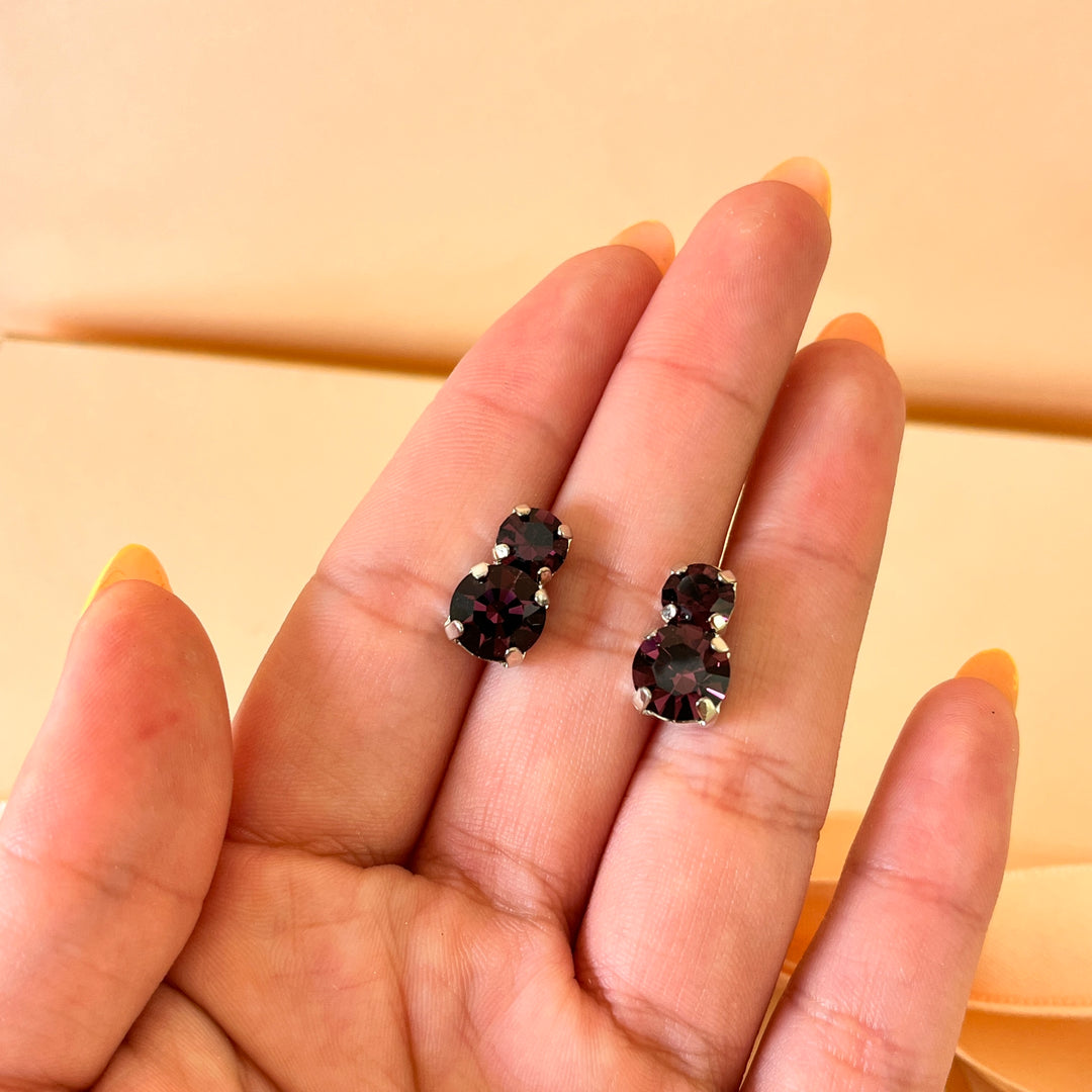 Purple preciosa crystals studs