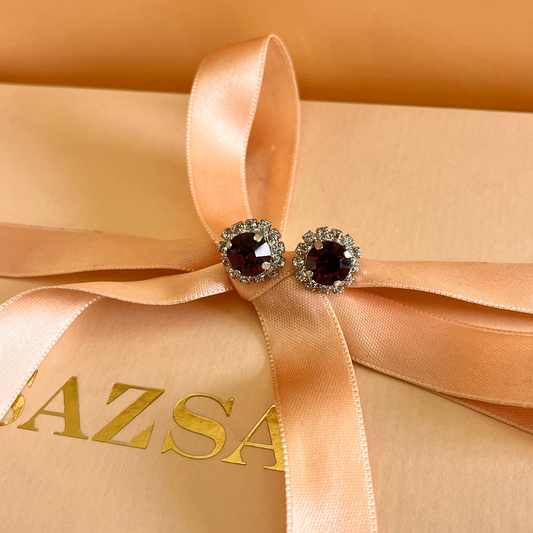 Purple flower preciosa crystals set