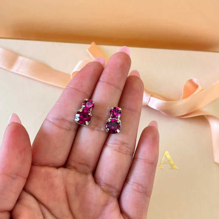 Fuchsia Swarovski crystals set