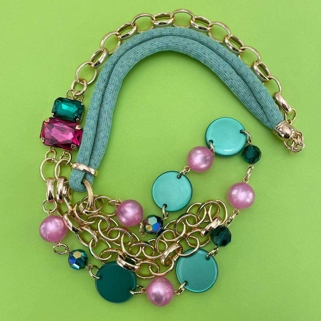 Silk cord with Swarovski crystals elements