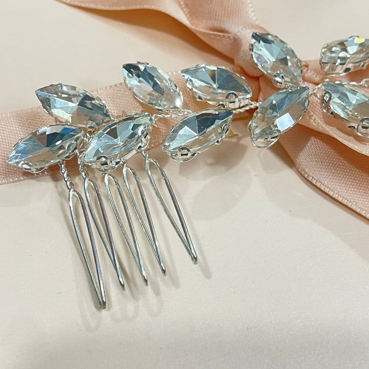 Silver Flexible marquise comb
