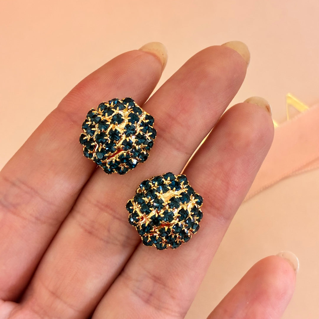 Navy blue preciosa crystals studs