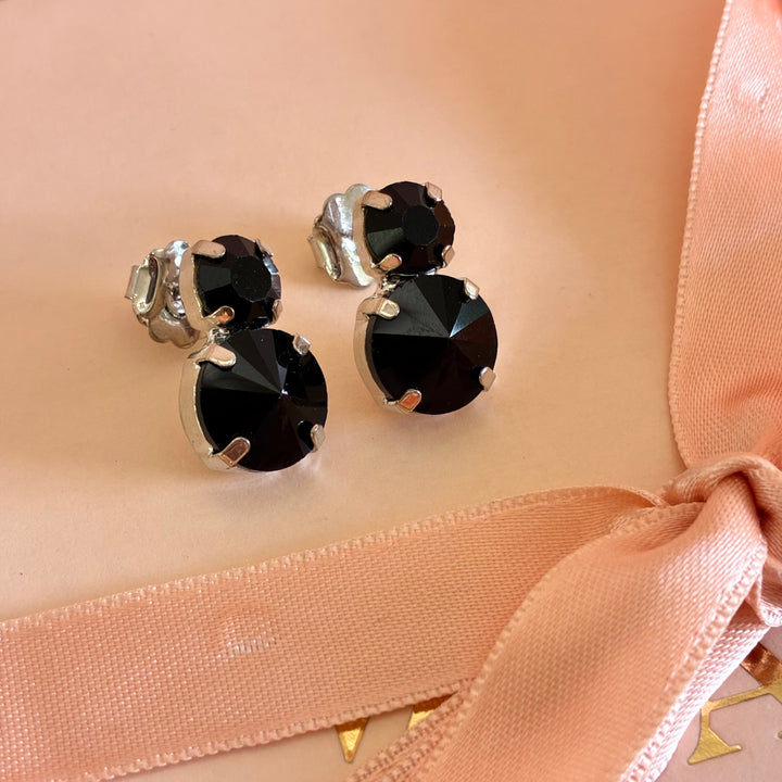 Black preciosa crystals studs