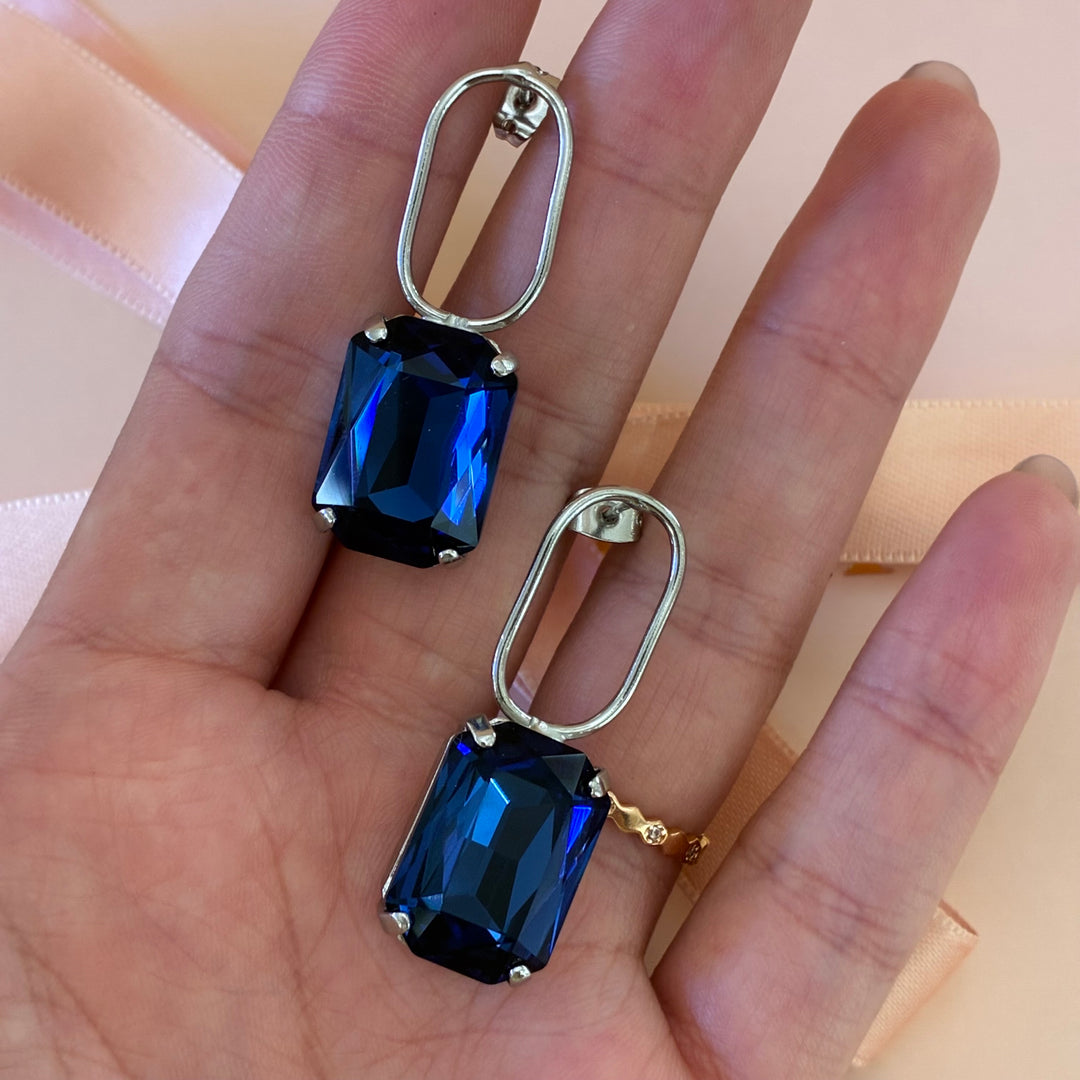 Handmade silver Swarovski crystals set