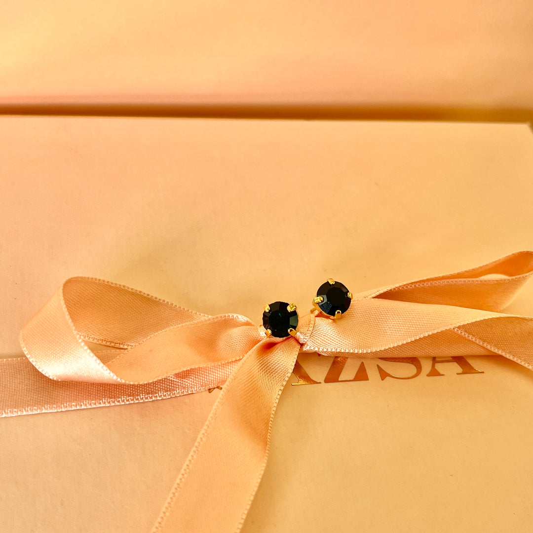 Dark green preciosa crystals studs