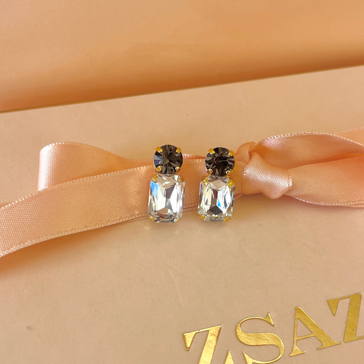 Grey preciosa crystals studs