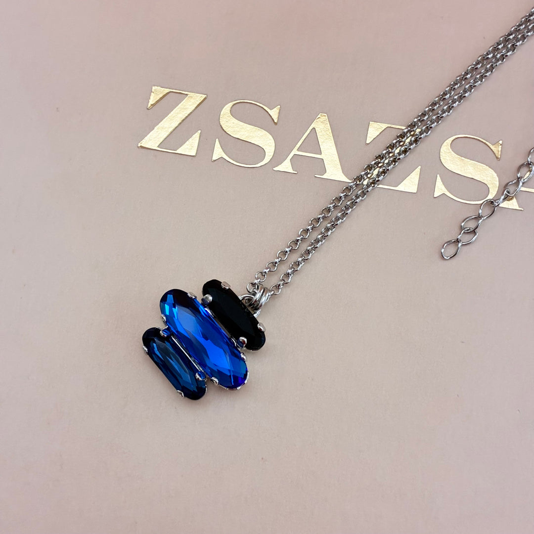 Blue and black Swarovski crystals set