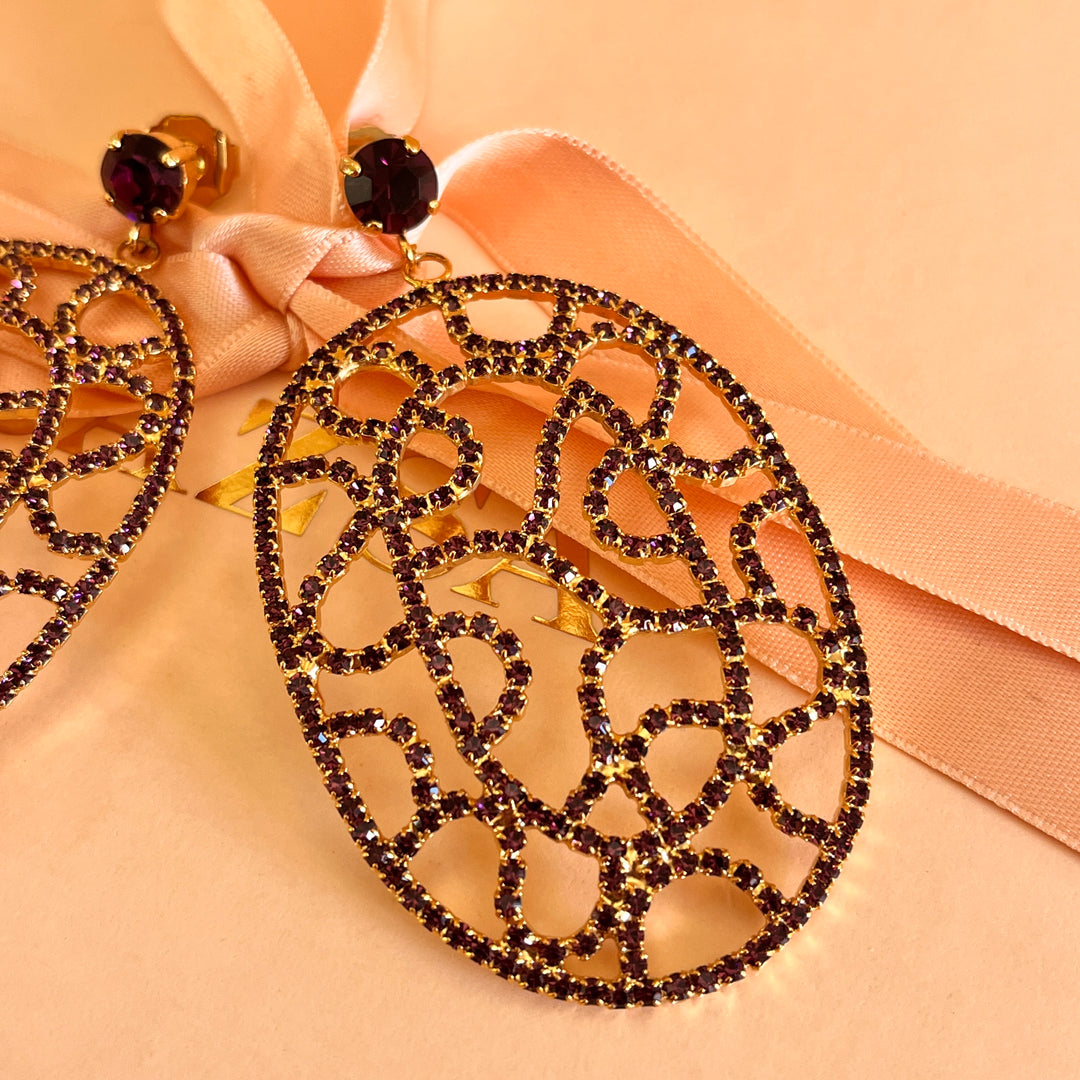 Purple preciosa crystals earrings