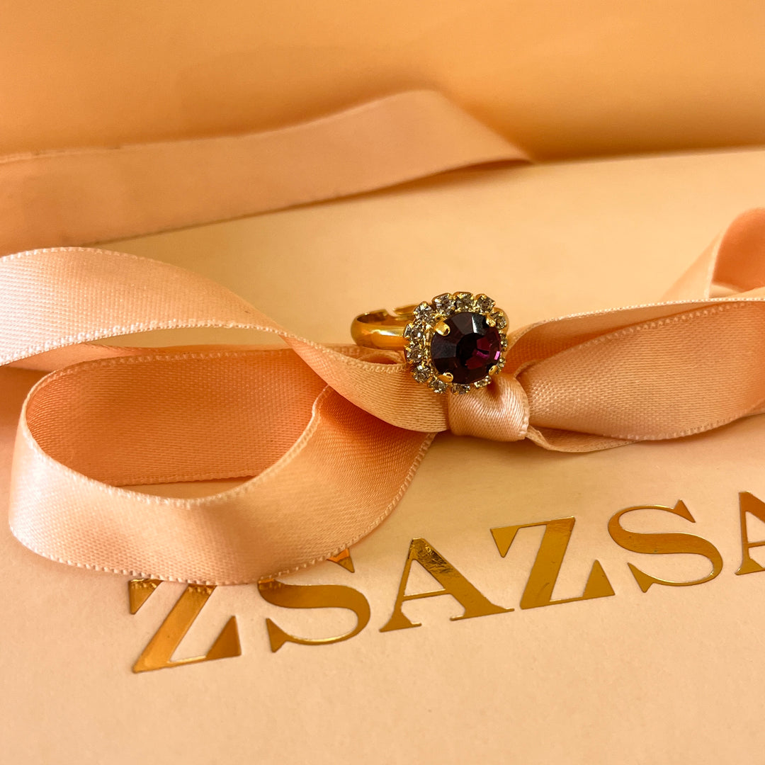 Purple flower preciosa crystals set