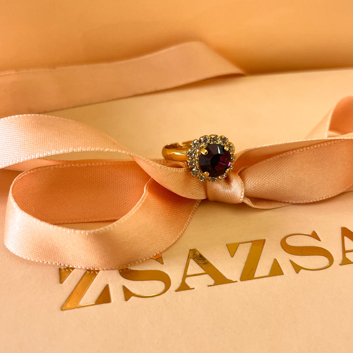 Purple flower preciosa crystals set