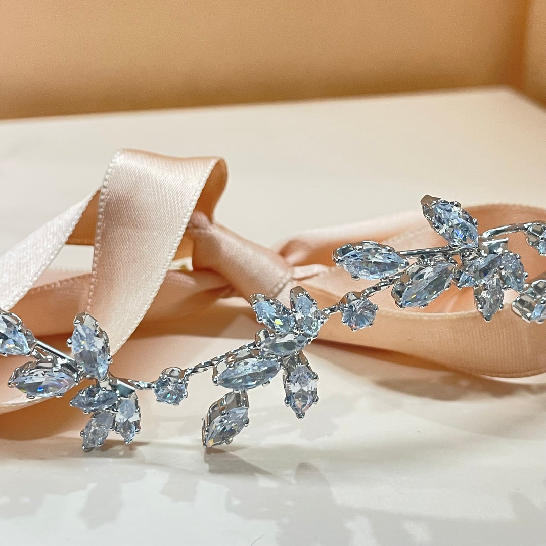 Dainty flexible marquise cubic zircone headpiece