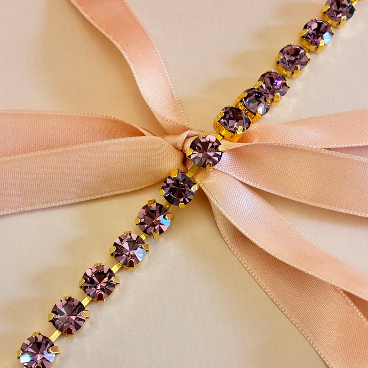 Purple Swarovski crystals bracelet