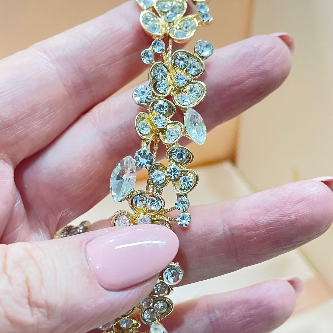 Versatile flowers and marquise headpiece