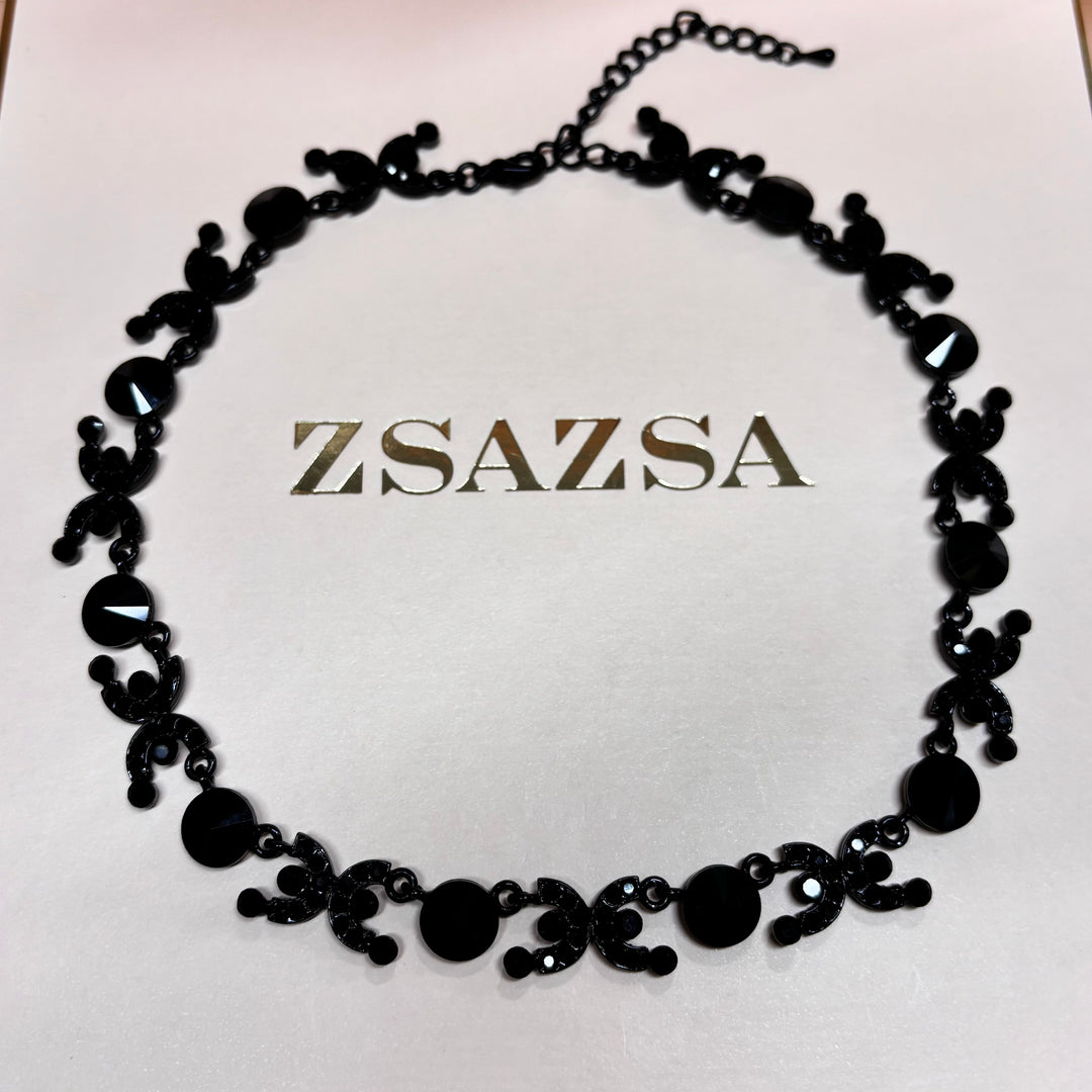 Black rhinestone necklace