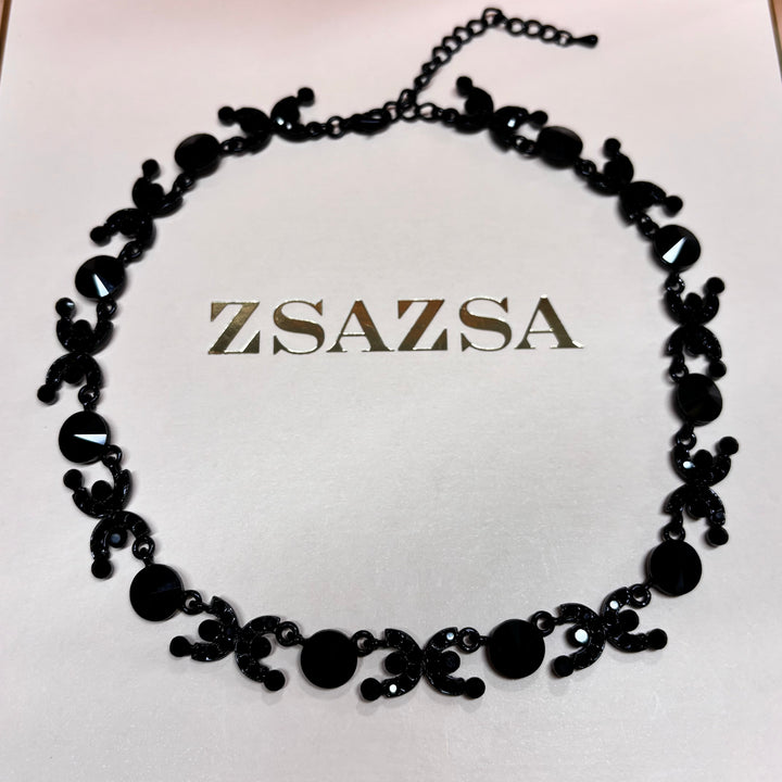 Black rhinestone necklace