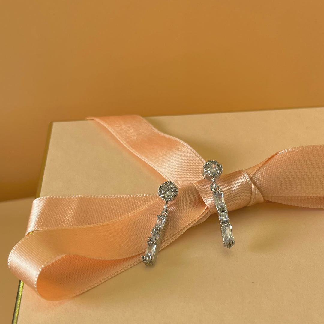 Silver zircone earrings