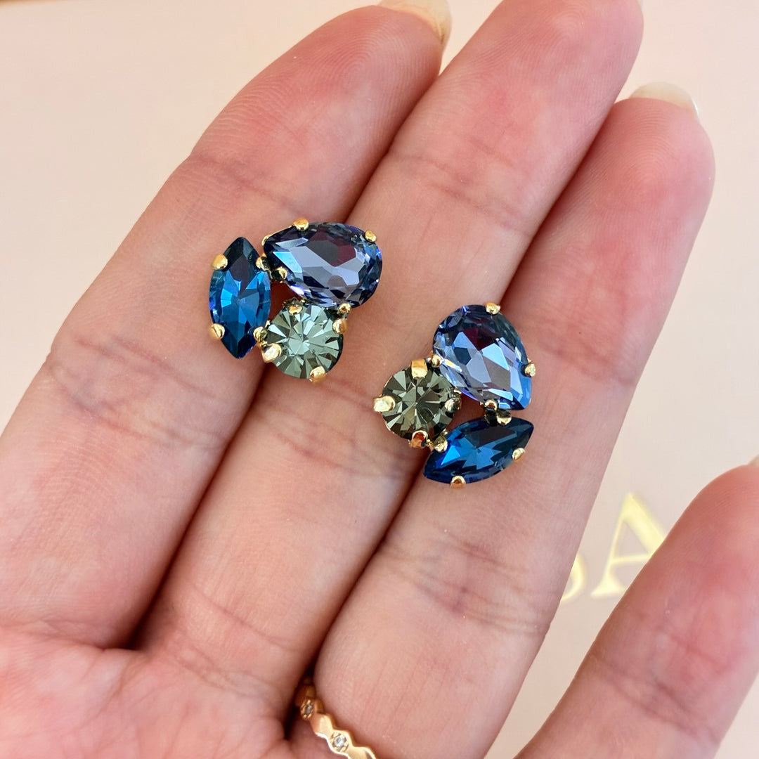 Mixed blue Swarovski crystals set