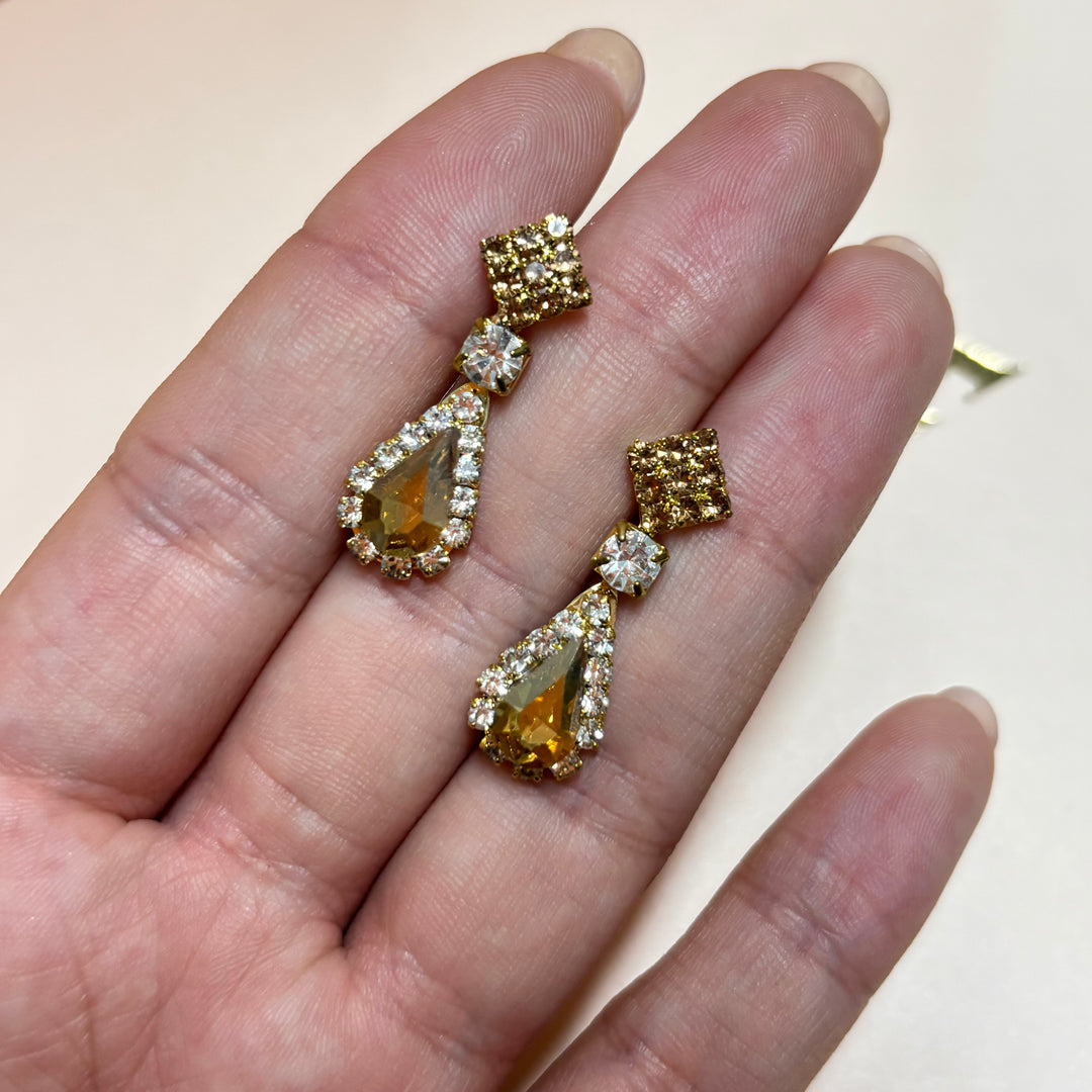 Teardrop bronze rhinestone set