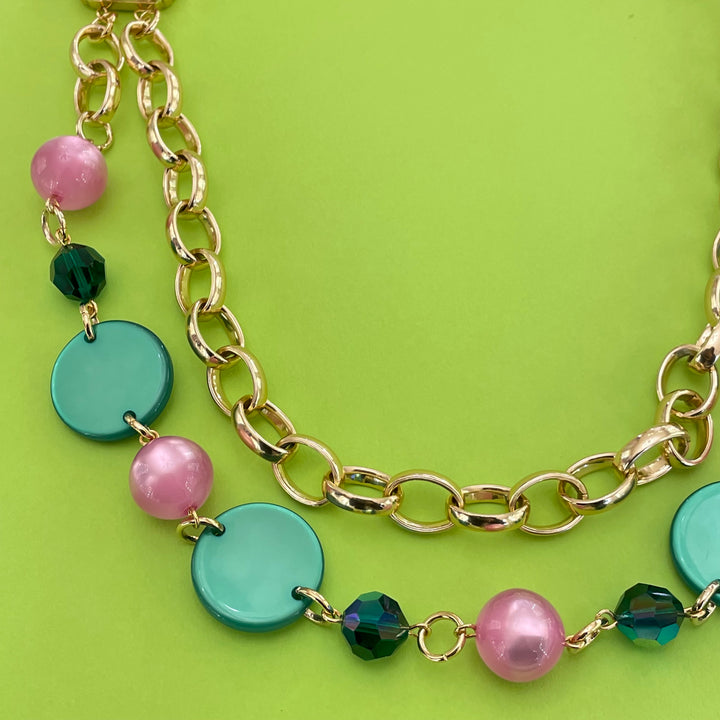 Silk cord with Swarovski crystals elements