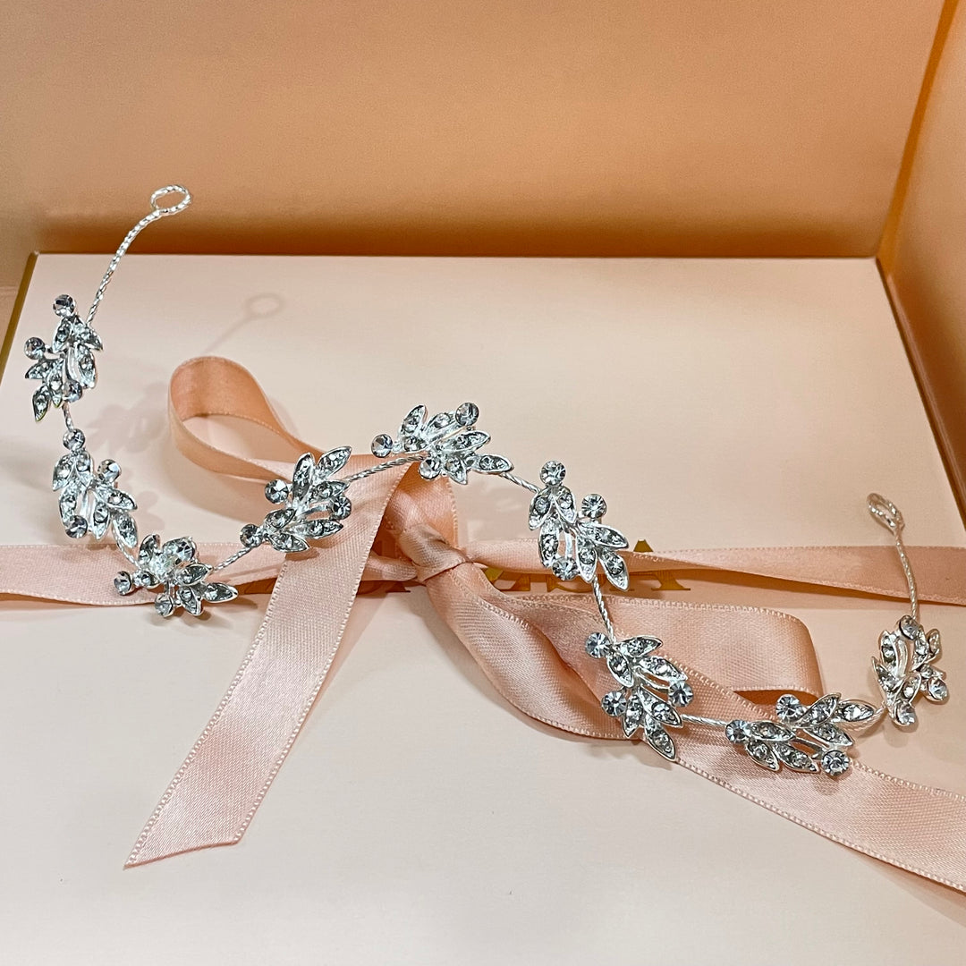 Silver Leaves flexible headpiece